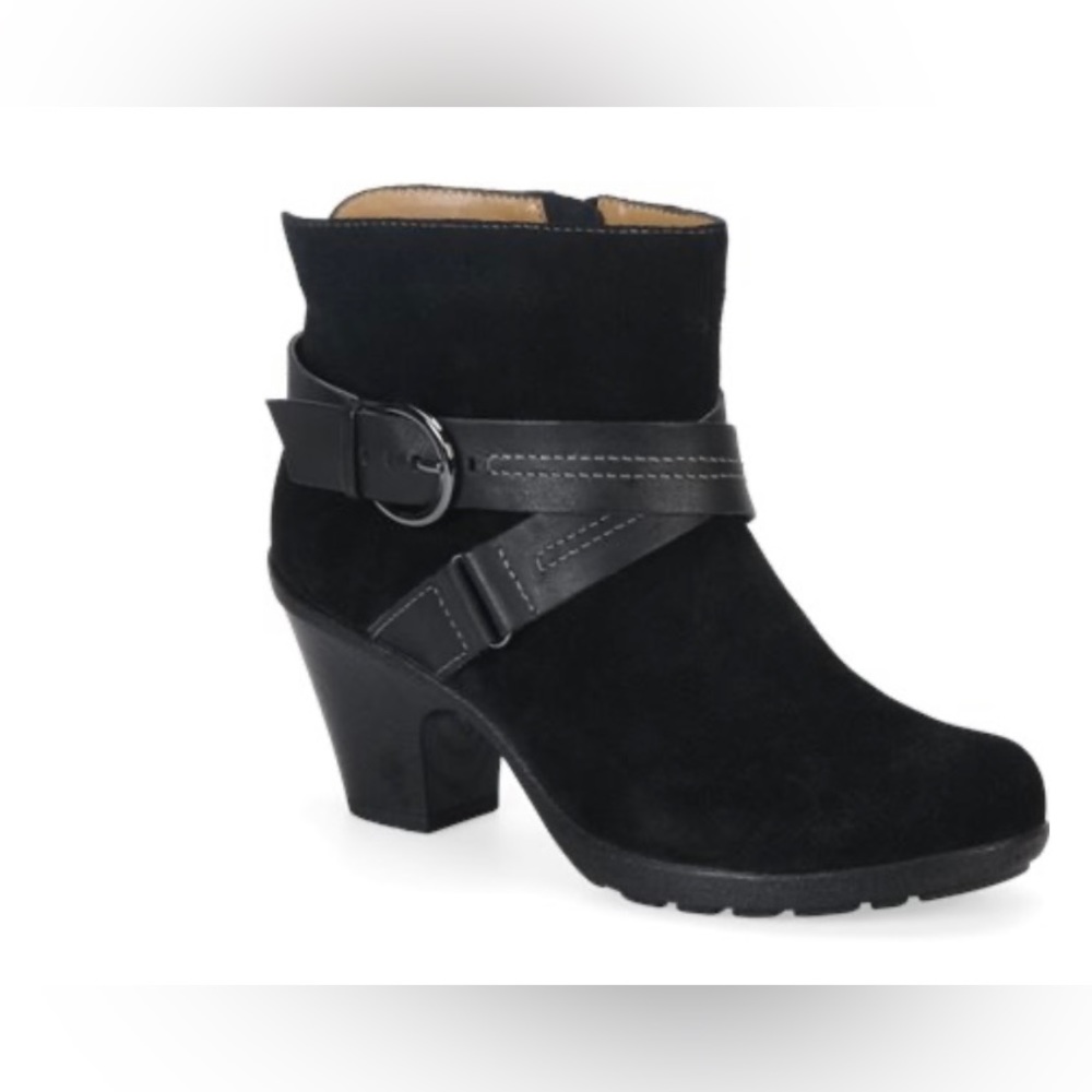 Softspots Womens Cady Suade Black Boots Sz 8 M